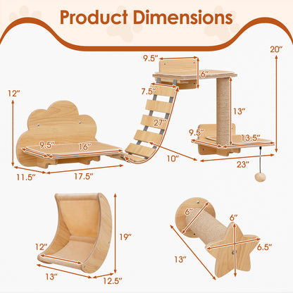 Cat Wall Furniture Set Kitten Wall Mounted Shelves with Hammock, Natural Cat Trees Condos & Scratchers at Gallery Canada
