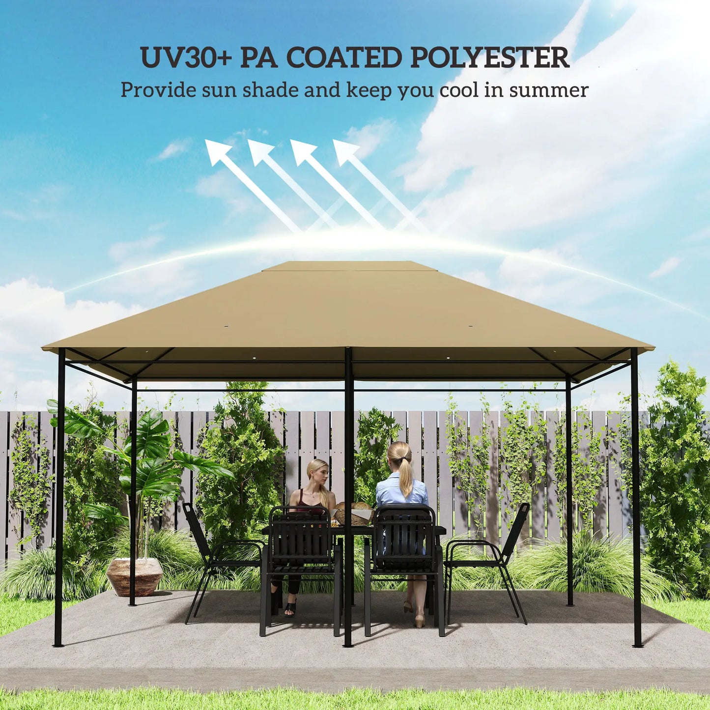 10' x 13' Gazebo Canopy Cover, Roof Replacement, Khaki Gazebo Canopy Replacement at Gallery Canada