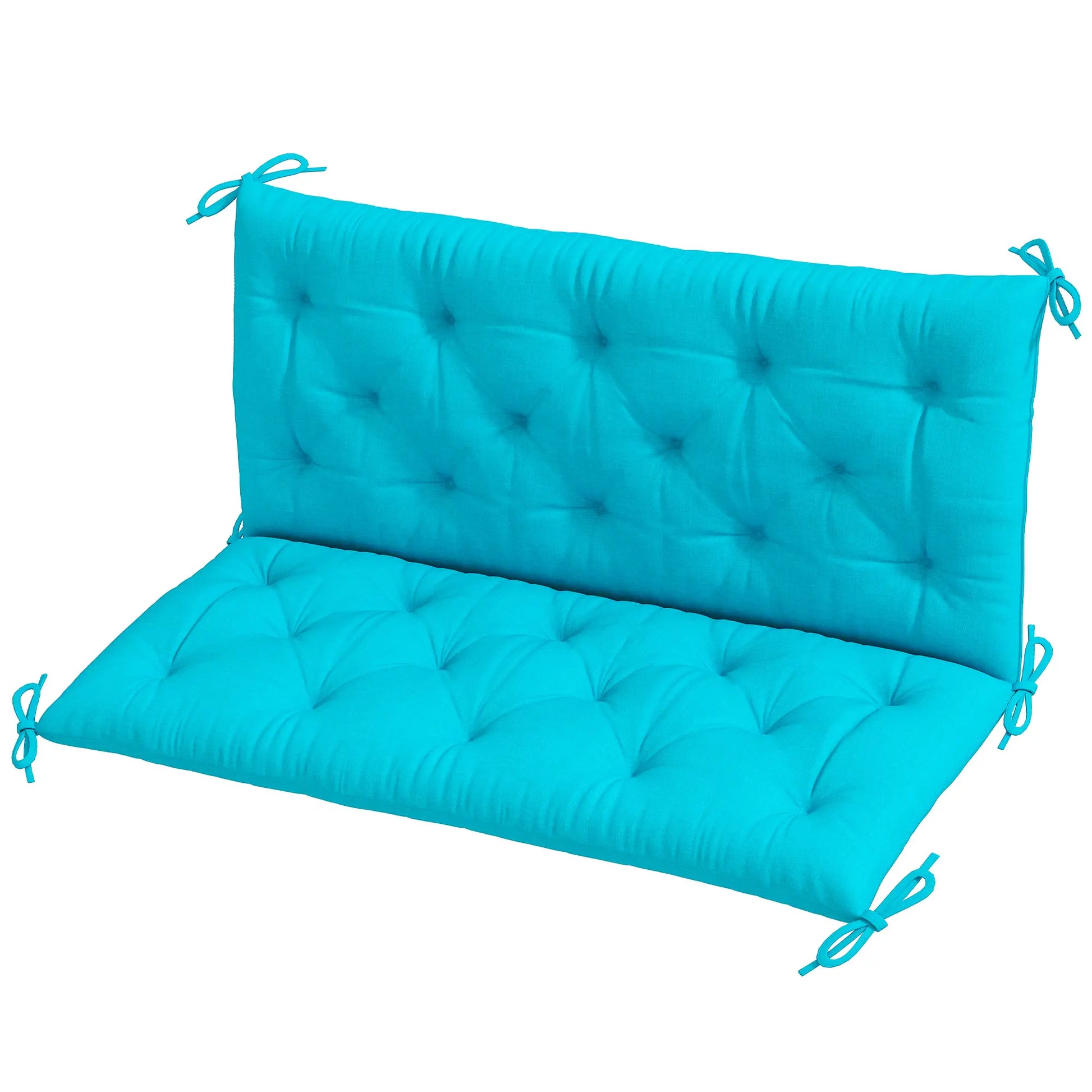2 Seater Garden Bench Cushion, Thick Outdoor Non-Slip, 47" x 43" x 5", Turquoise Patio Chair Cushions Turquoise at Gallery Canada