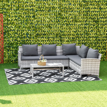 Reversible Outdoor RV Rug, 6' x 9', Patio Mat, Black & White Garden Decor at Gallery Canada