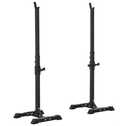 Adjustable Power Squat Stand, 2 Bars Barbell Holder, Black Power Towers Black at Gallery Canada