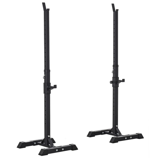 Adjustable Power Squat Stand, 2 Bars Barbell Holder, Black Power Towers Black at Gallery Canada