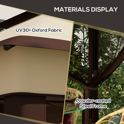 10.7 x 10.7ft Pop Up Gazebo, UV30+ Roof, Removable Mesh Curtains, Beige Pop Up Canopies at Gallery Canada