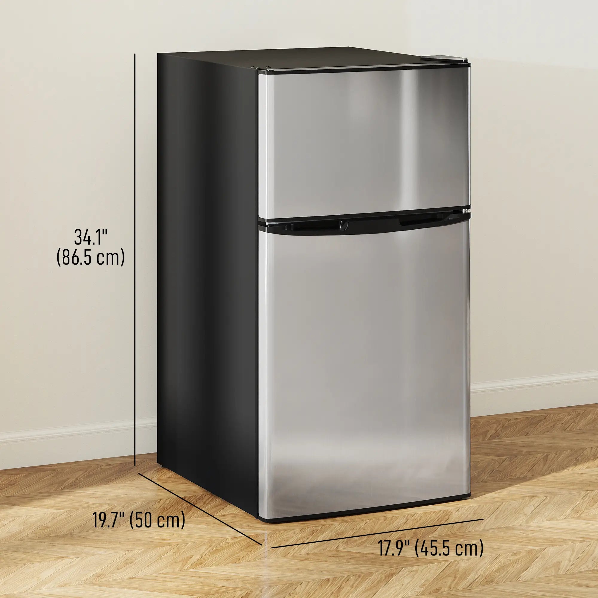 3.2 Cu Ft Compact Refrigerator, Mini Fridge with Freezer, Silver Small Kitchen Appliances at Gallery Canada