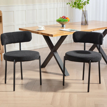 4 Kitchen Chairs, Modern Dining, Corduroy Upholstery, Steel Legs, Black Dining Chairs at Gallery Canada