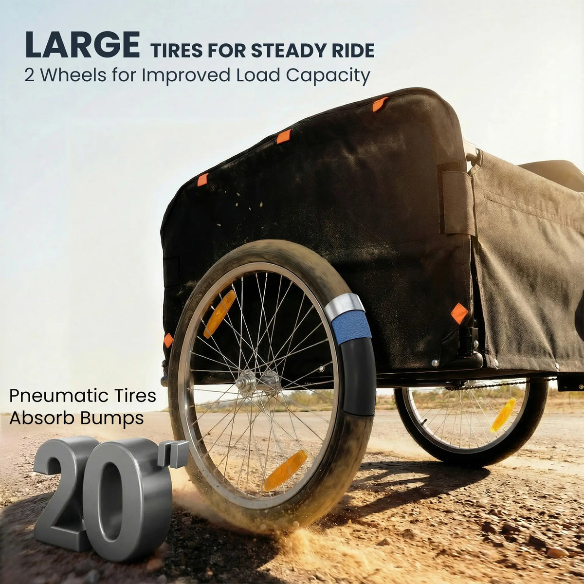 Bike Trailer, Cargo Trailer with 45 Gal Storage Box, 20" Tires, 88 lbs Capacity Bike Cargo Trailers at Gallery Canada