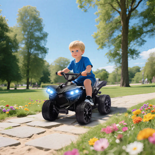6V Kids ATV, 4 Wheeler Electric Ride on Car, for Ages 3-8, Black Electric Toy Cars Black at Gallery Canada