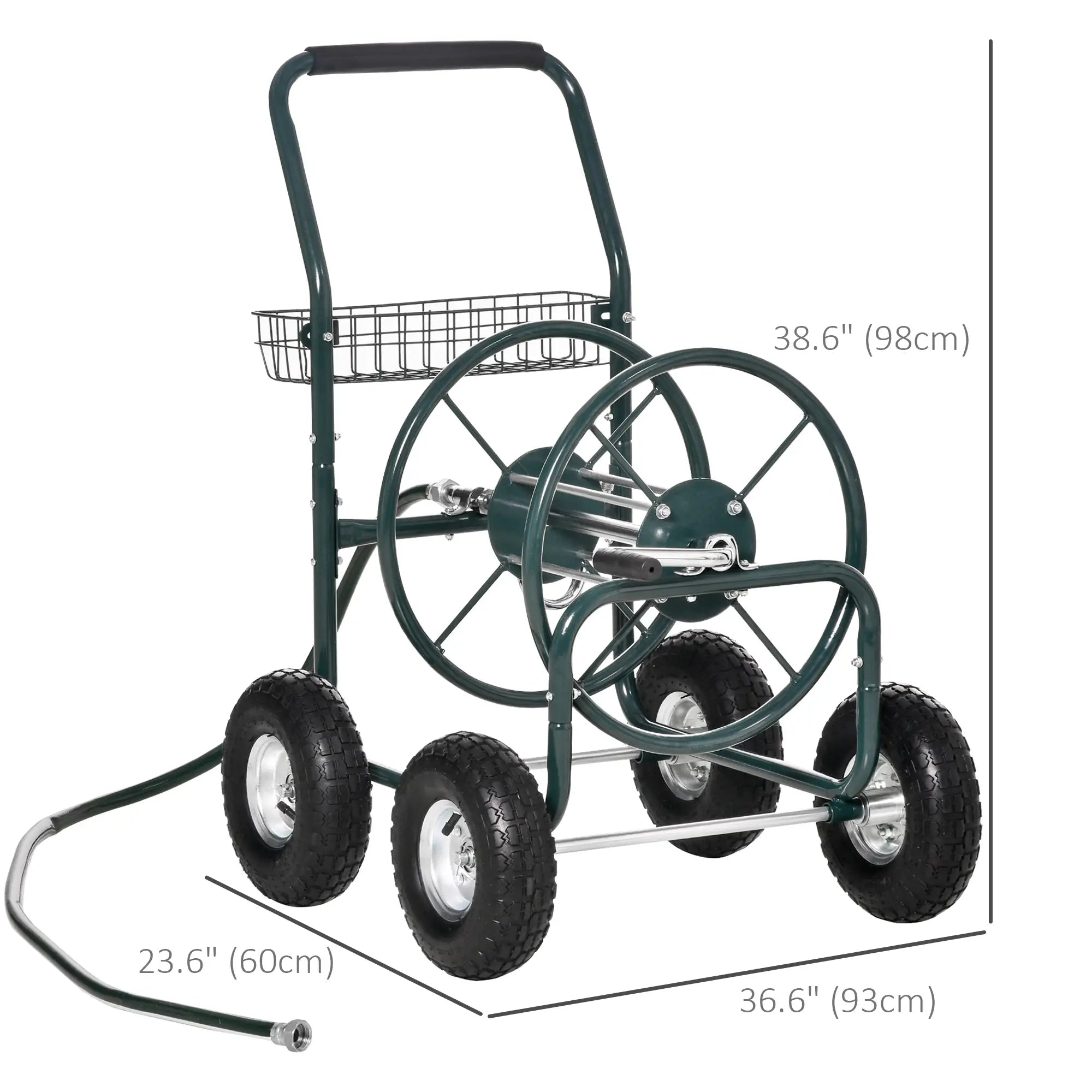 Portable Garden Hose Reel Cart, 4 Wheels, Storage Basket Folding Garden Carts at Gallery Canada