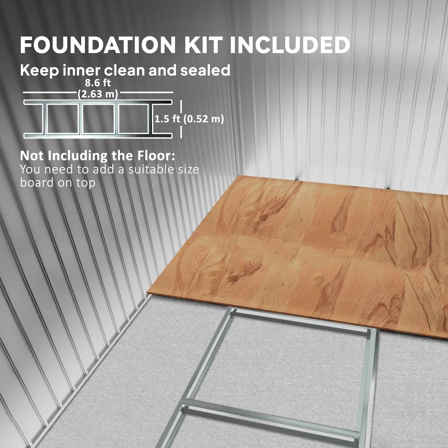 9x4 Outdoor Storage Shed, Galvanized Steel, Dark Grey Sheds at Gallery Canada