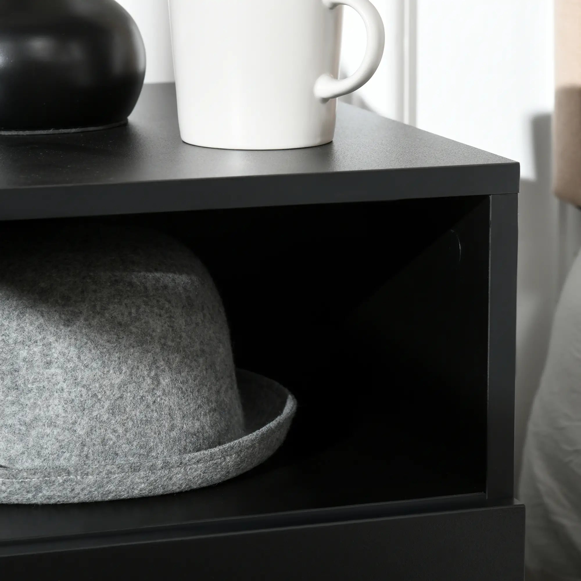 LED Nightstand with Lights, Drawer, 2 Shelves, Remote, 15.7x11.8x23.6in Bedside Tables at Gallery Canada