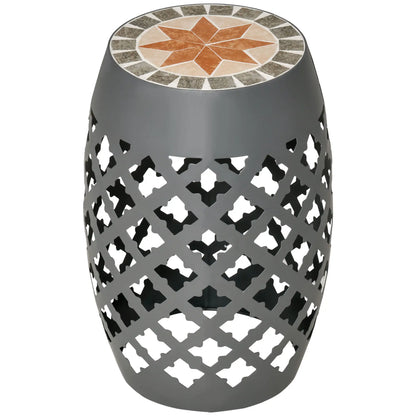 Ceramic Garden Stool, 12" Drum Side Table, Grey Patio Chairs at Gallery Canada