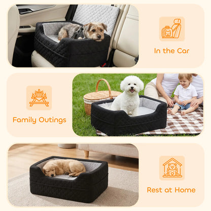 Dog Car Seat, Washable, For Small Dogs Under 10kg, Grey