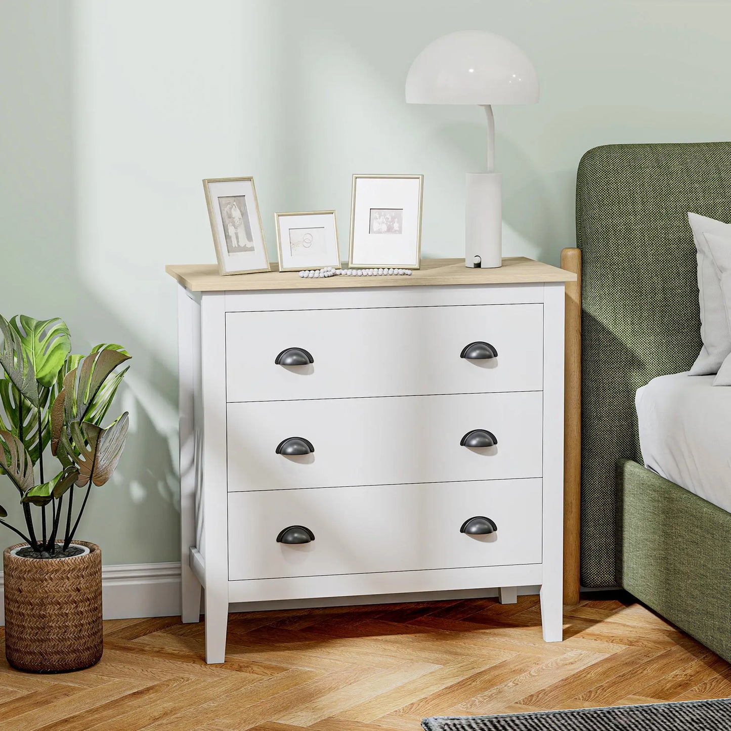 Modern 3 Drawer Dresser, Quiet Slides, White Storage Cabinets at Gallery Canada