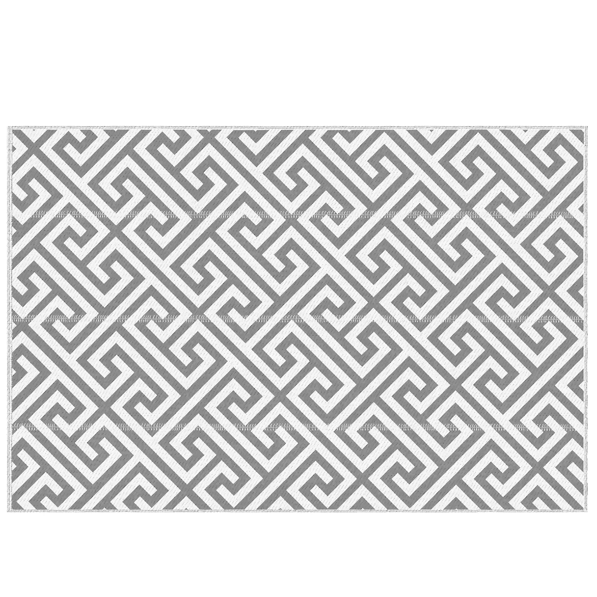 Reversible Outdoor RV Rug, Patio Floor Mat, 5' x 8', Grey & White Garden Decor Grey, White at Gallery Canada
