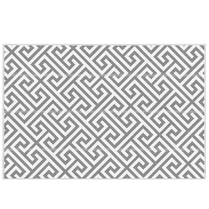 Reversible Outdoor RV Rug, Patio Floor Mat, 5' x 8', Grey & White Garden Decor Grey, White at Gallery Canada