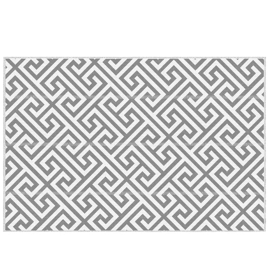 Reversible Outdoor RV Rug, Patio Floor Mat, 5' x 8', Grey & White Garden Decor Grey, White at Gallery Canada