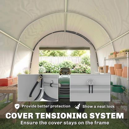 10' x 10' Outdoor Storage Tent, Heavy Duty Waterproof Shed for Bike, Motorcycle, Garden Tools Sheds at Gallery Canada
