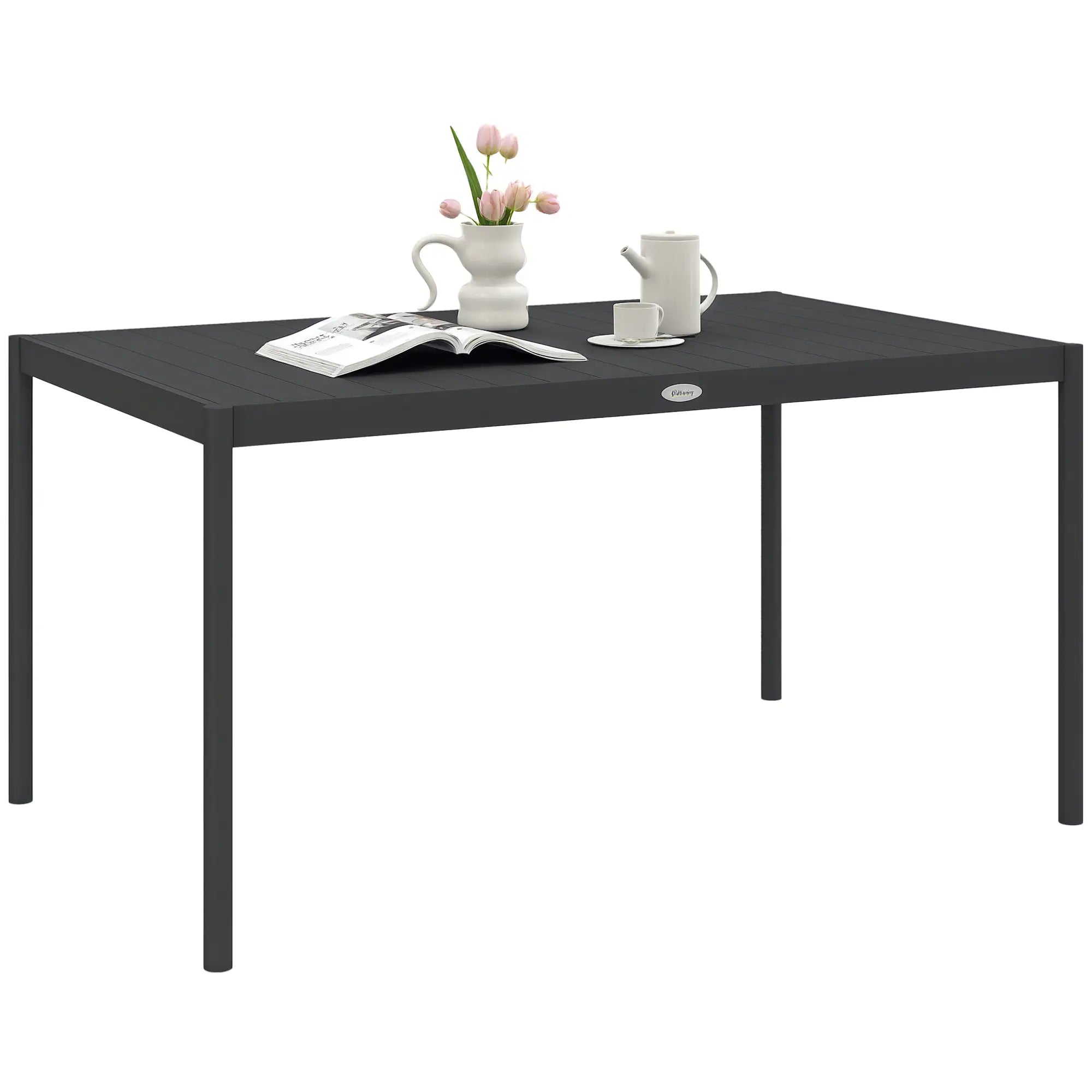 Outdoor Dining Table, Aluminum Frame, Garden Table, 57
