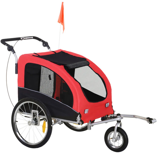 Elite II Dog Bike Trailer, 2-In-1 Pet Stroller, Red Dog Bike Trailers & Strollers Red at Gallery Canada