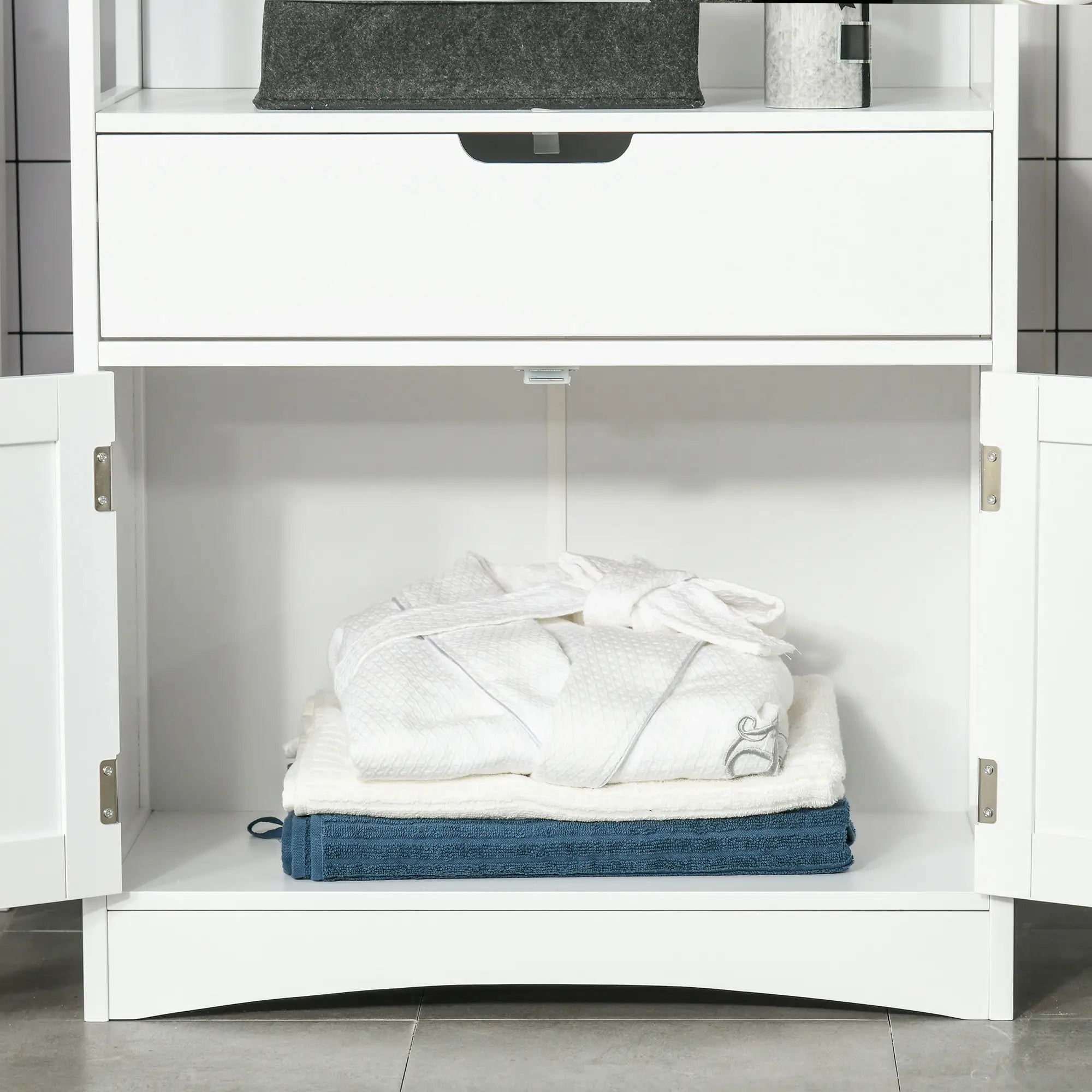 Bathroom Floor Cabinet, Kitchen Cupboard with Shelves, Drawer, White Bathroom Cabinets at Gallery Canada