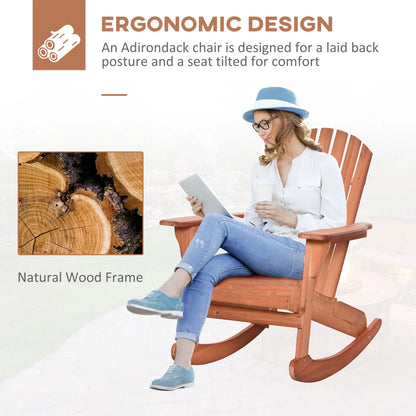 Wooden Adirondack Rocking Chair, Slatted Design, Teak Outdoor Rocking Chairs at Gallery Canada