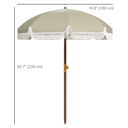 6.2' Travel Beach Umbrella, Vent, Ruffles, Carry Bag, Light Green Beach Umbrellas at Gallery Canada