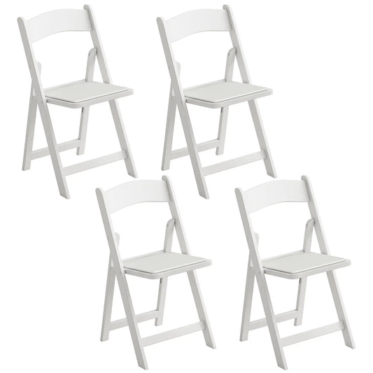 4 Pack Folding Chairs, Foldable Resin Chair with Padded Seat, Portable Indoor Outdoor Seat for Office Events Dining Dining Chairs White at Gallery Canada