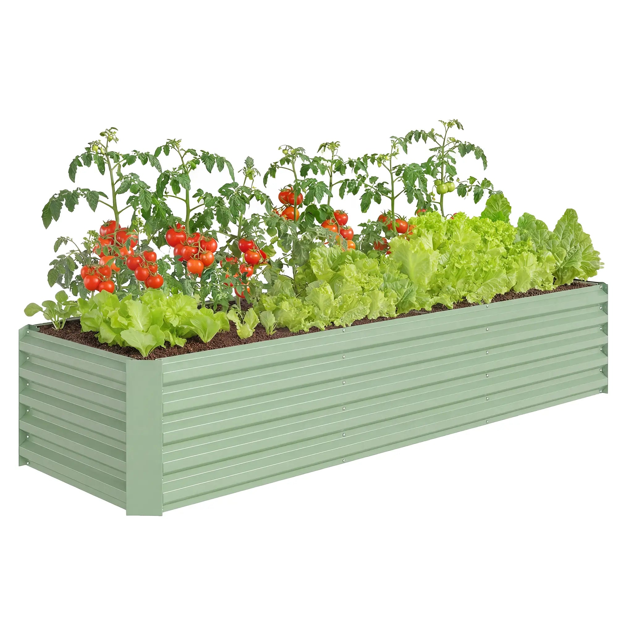 8 x 2.6 x 1.5ft Galvanized Raised Garden Bed, Light Green Planter Box, Light Green Galvanized Planter Boxes at Gallery Canada