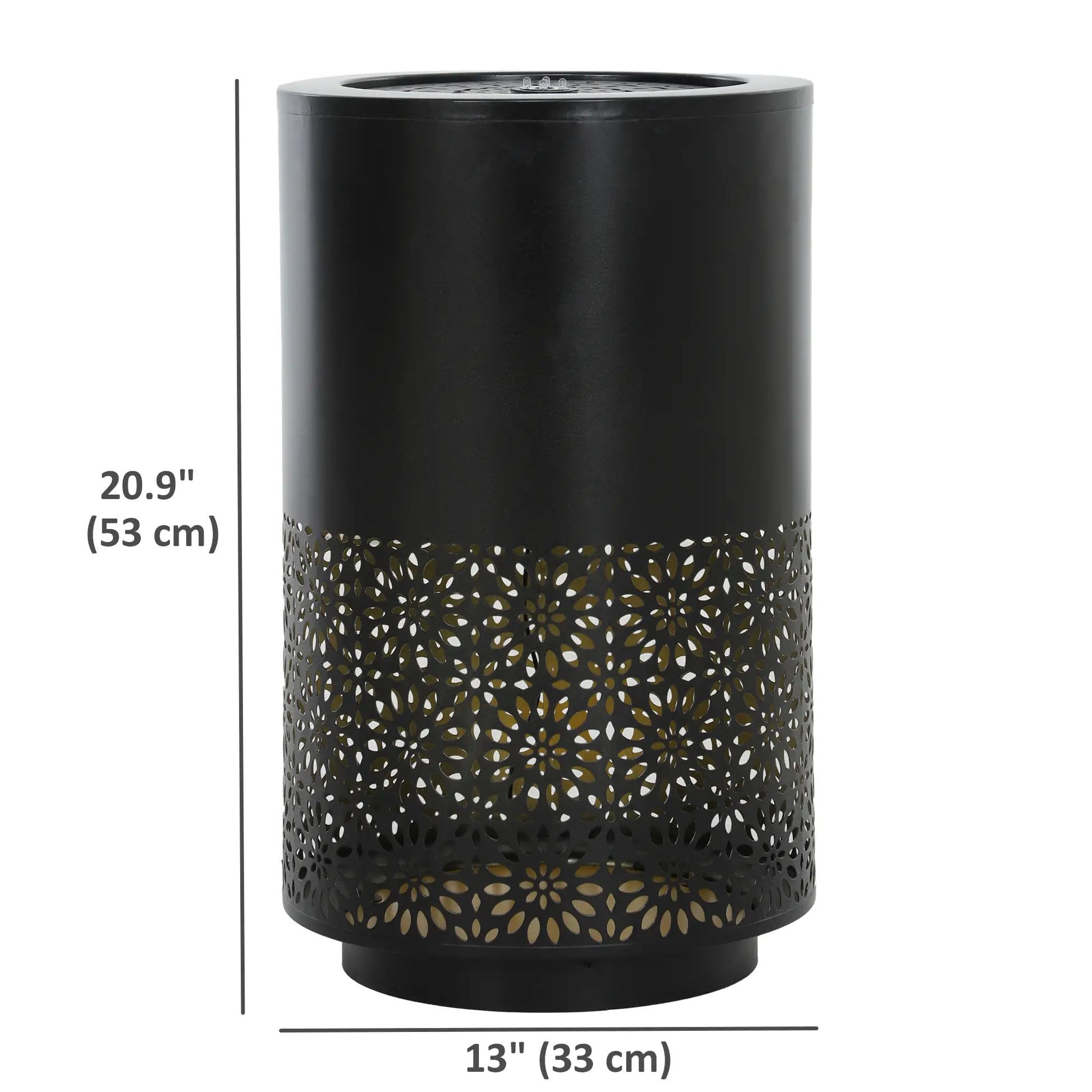 21" Tall Garden Waterfall Fountain, LED Lights, Adjustable Flow, Black Water Fountains at Gallery Canada