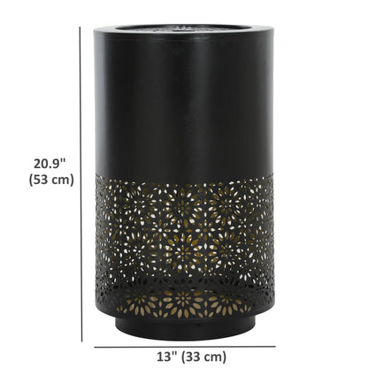 21" Tall Garden Waterfall Fountain, LED Lights, Adjustable Flow, Black Water Fountains at Gallery Canada