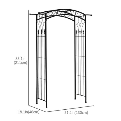 7Ft Garden Arbor, Wedding Arch, Scrollwork Trellis, Black Garden Arches at Gallery Canada