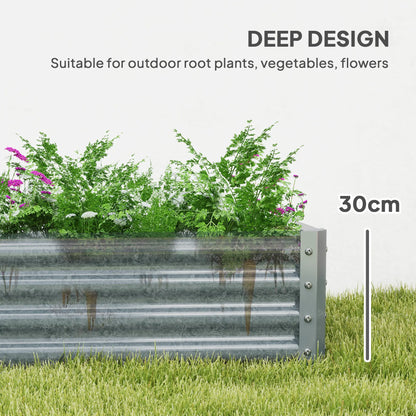 6 x 3 x 1ft Galvanized Raised Garden Bed, Outdoor Planter Box, Silver Raised Garden Beds at Gallery Canada
