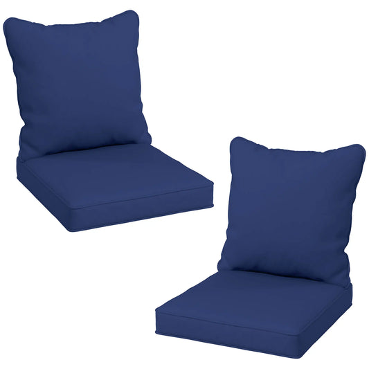Seat Cushion Back Pillows Set of 2, Patio Chair Cushions, Dark Blue Patio Chair Cushions Dark Blue at Gallery Canada