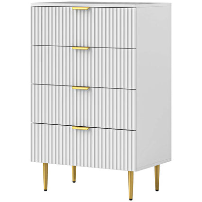 Modern 4 Drawer Dresser, Gold Legs, Bedroom Chest, White Storage Cabinets White, Gold at Gallery Canada