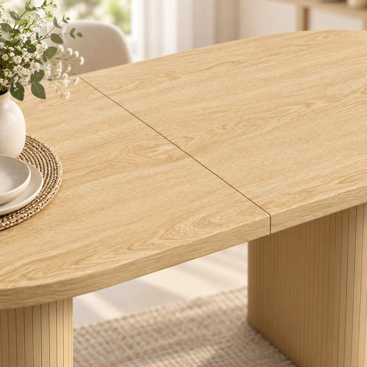 Farmhouse Dining Table Curved Top Kitchen Table Oak Wood Grain, Oak Dining Tables at Gallery Canada