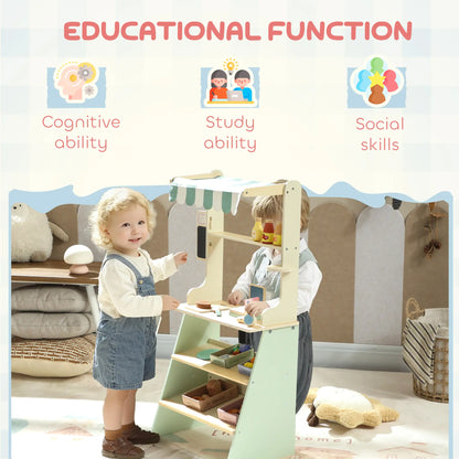 Kids Grocery Store Playset, Toy Set with Cash Register, Chalkboard, Food Toy Playsets at Gallery Canada