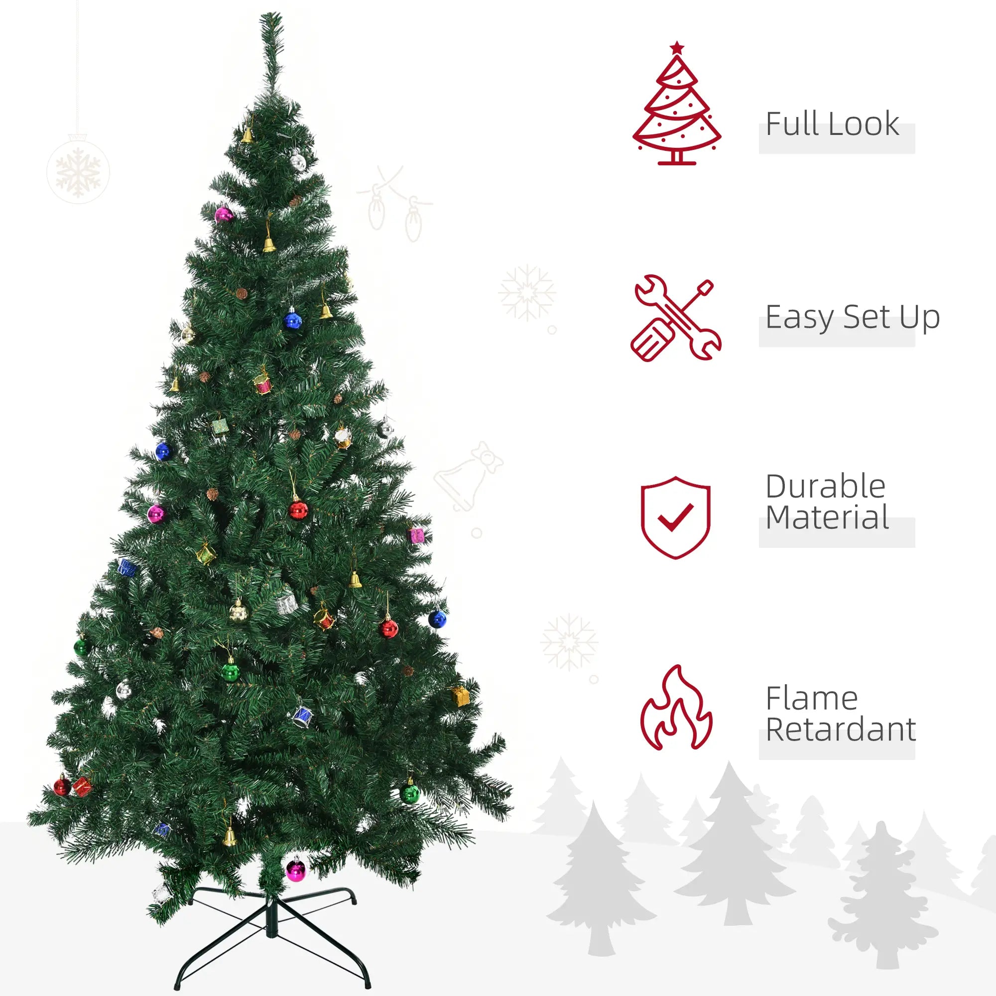 7ft Artificial Christmas Tree, Holiday Party Decoration, Green Artificial Christmas Trees at Gallery Canada