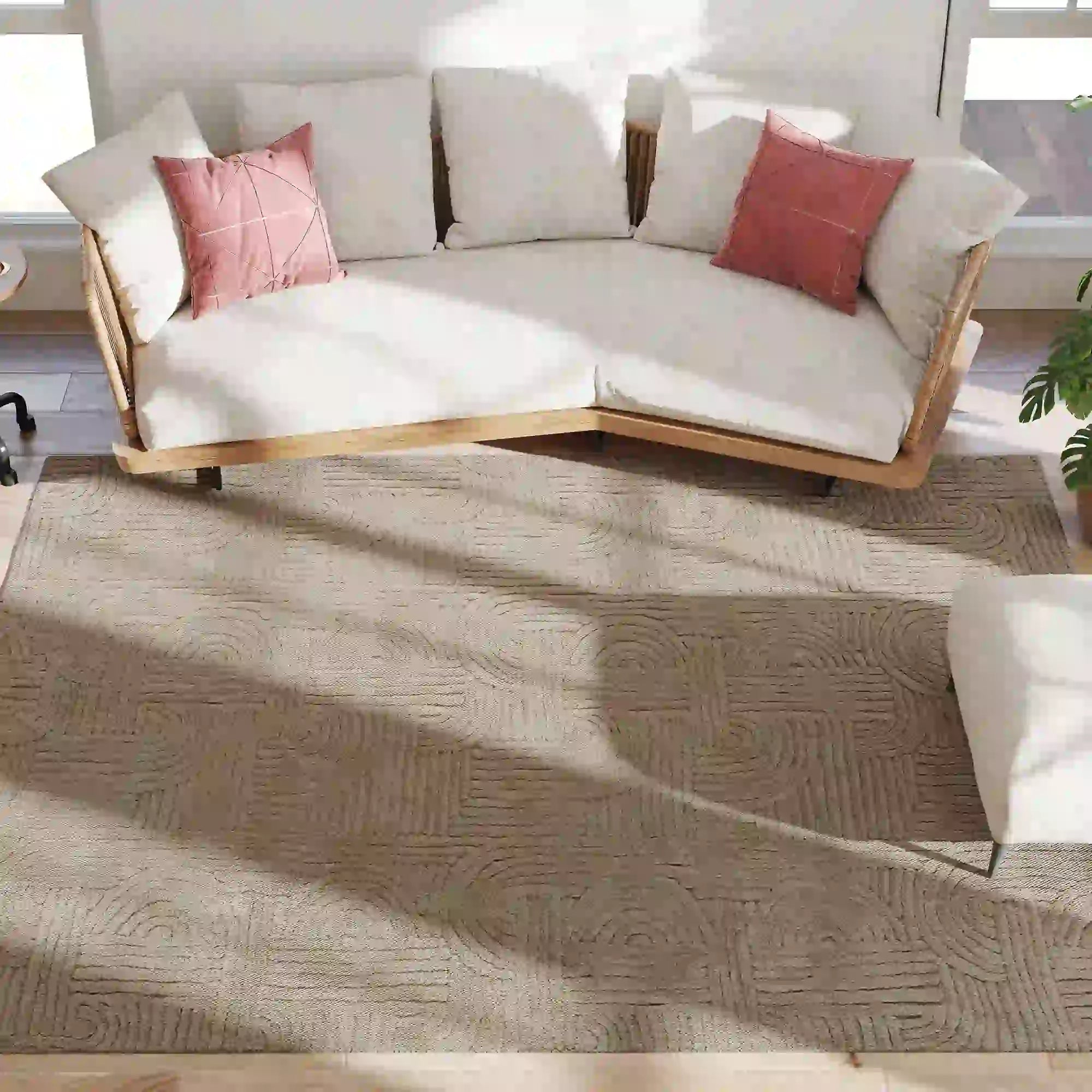 7.5x9.5 Faux Fur Rug, Non-Slip Carpet for Living Room, Bedroom, Tan Area Rugs Tan at Gallery Canada