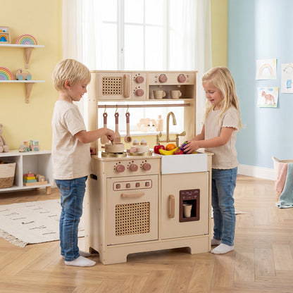 Kids Pretend Play Kitchen With Lights, Sounds, Yellow Play Kitchen Sets at Gallery Canada