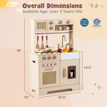 Kids Pretend Play Kitchen With Lights, Sounds, Yellow Play Kitchen Sets at Gallery Canada