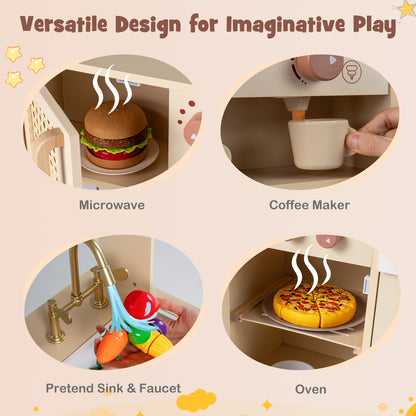 Kids Pretend Play Kitchen With Lights, Sounds, Yellow Play Kitchen Sets at Gallery Canada