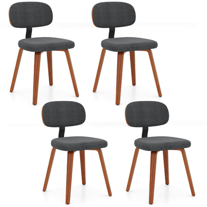 Chenille Fabric Upholstered Wooden Kitchen Chairs Set of 4, Dark Gray Dining Chairs Dark Gray at Gallery Canada