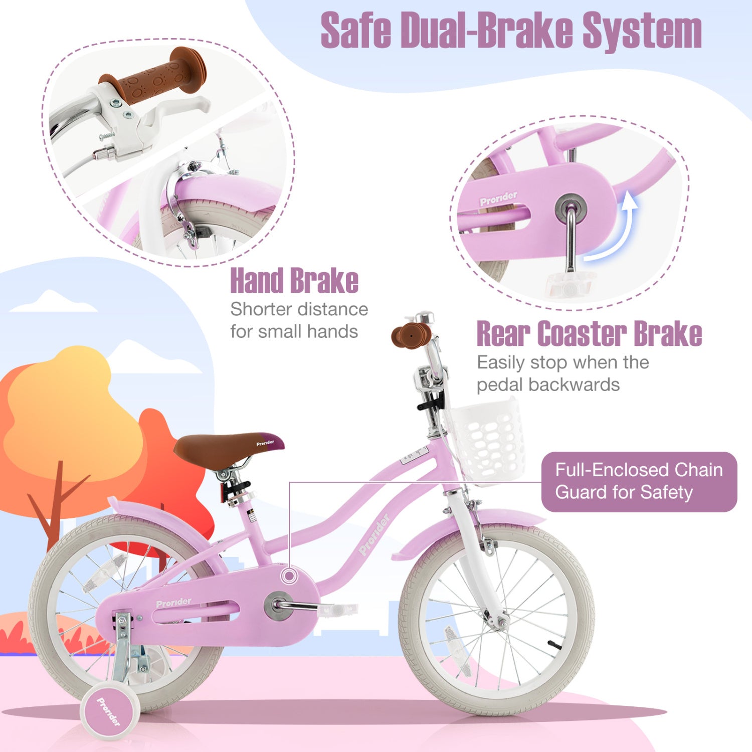 Children Bicycle With Front Handbrake, Rear Coaster Brake, Purple Kids Bike at Gallery Canada