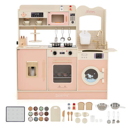 Toy Kitchen Playset With Light And Sound, Pink Play Kitchen Sets Pink at Gallery Canada