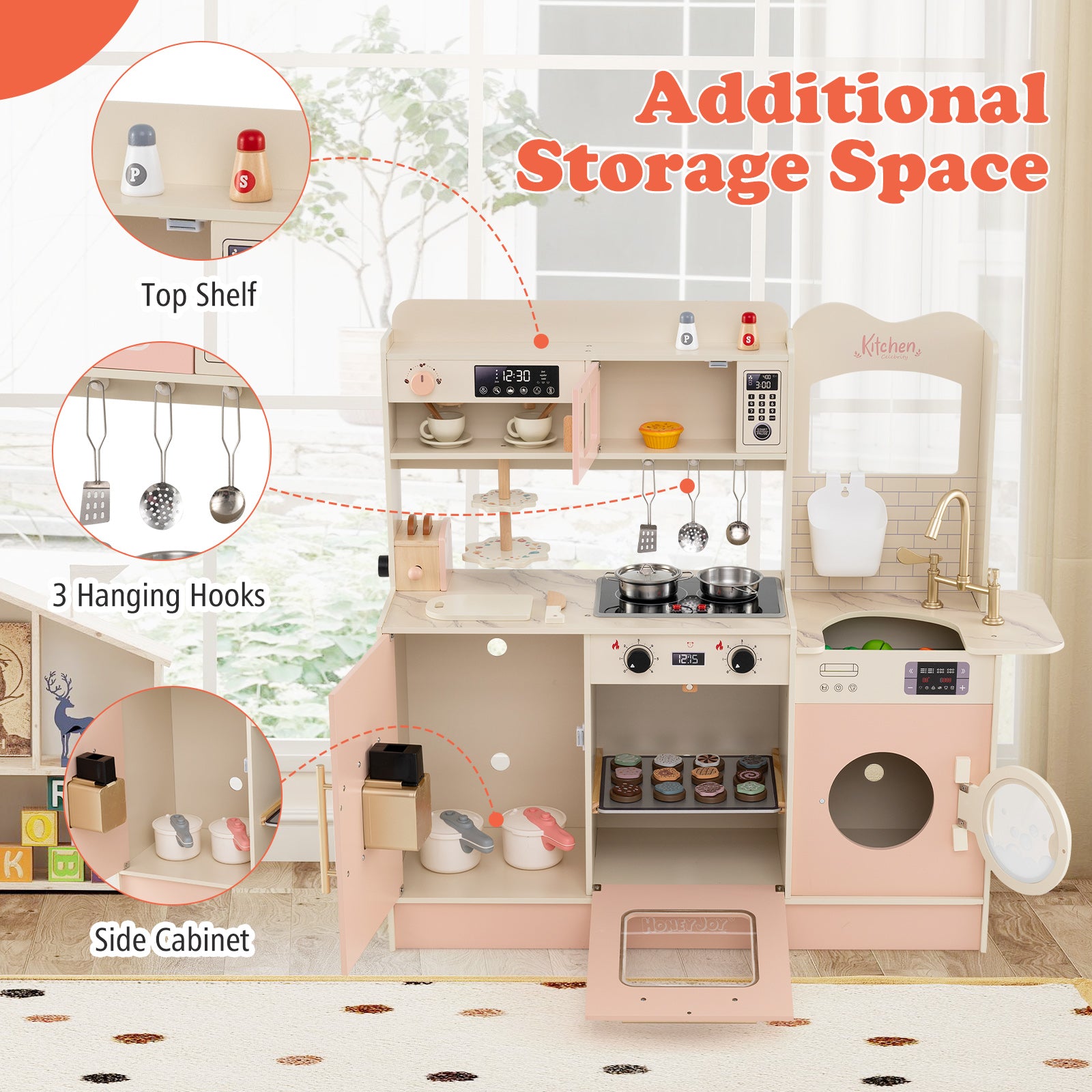 Toy Kitchen Playset With Light And Sound, Pink Play Kitchen Sets at Gallery Canada