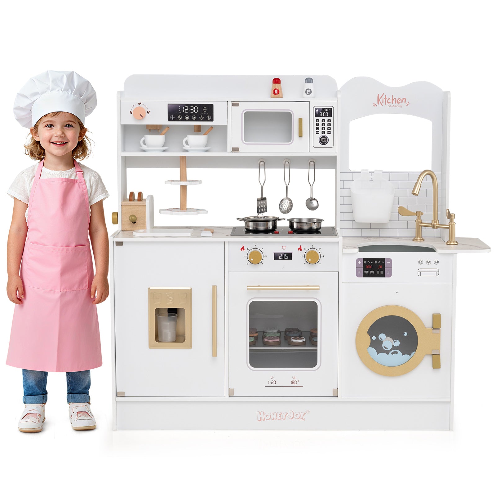 Children Pretend Toy Kitchen Playset, White Play Kitchen Sets at Gallery Canada