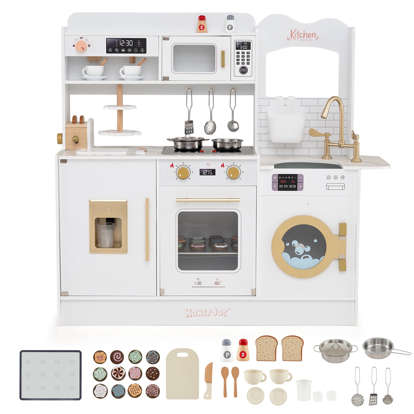 Children Pretend Toy Kitchen Playset, White Play Kitchen Sets at Gallery Canada