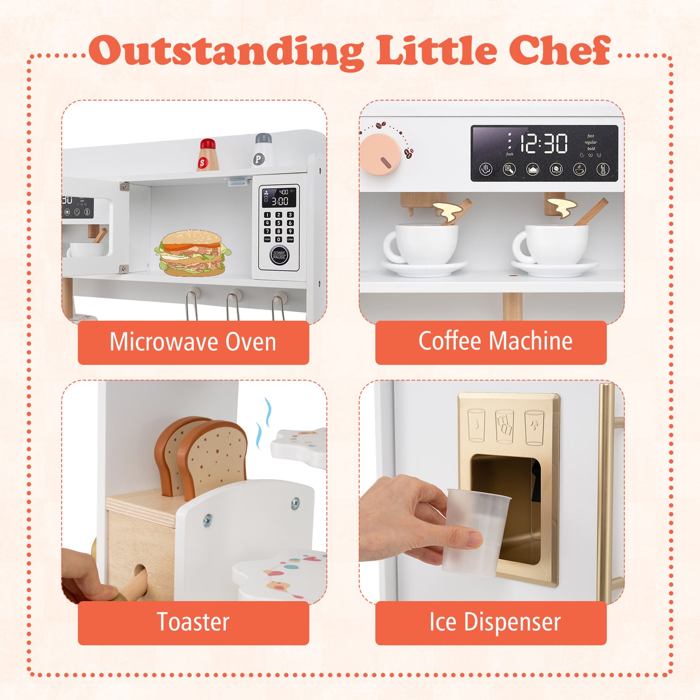 Children Pretend Toy Kitchen Playset, White Play Kitchen Sets at Gallery Canada