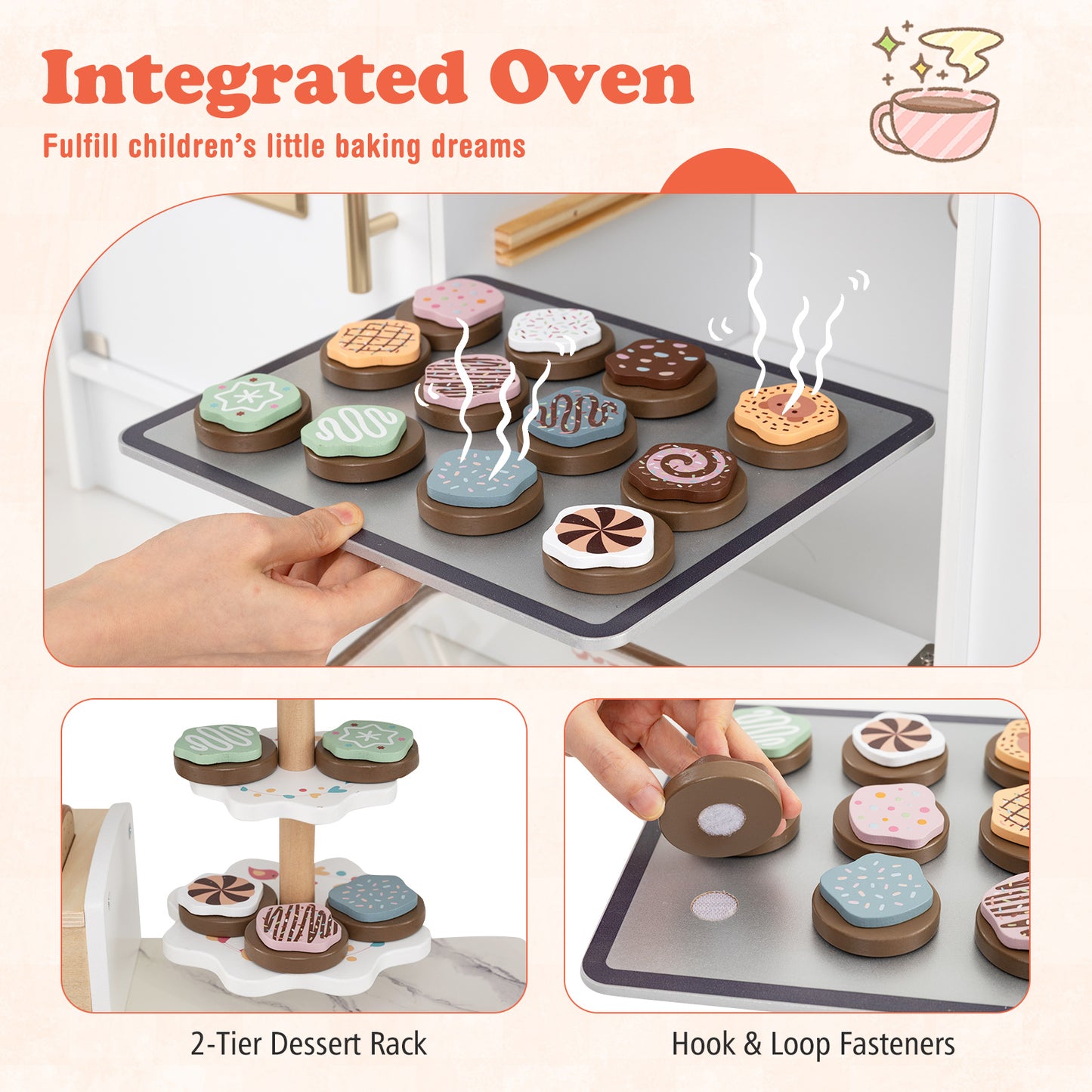 Children Pretend Toy Kitchen Playset, White Play Kitchen Sets at Gallery Canada