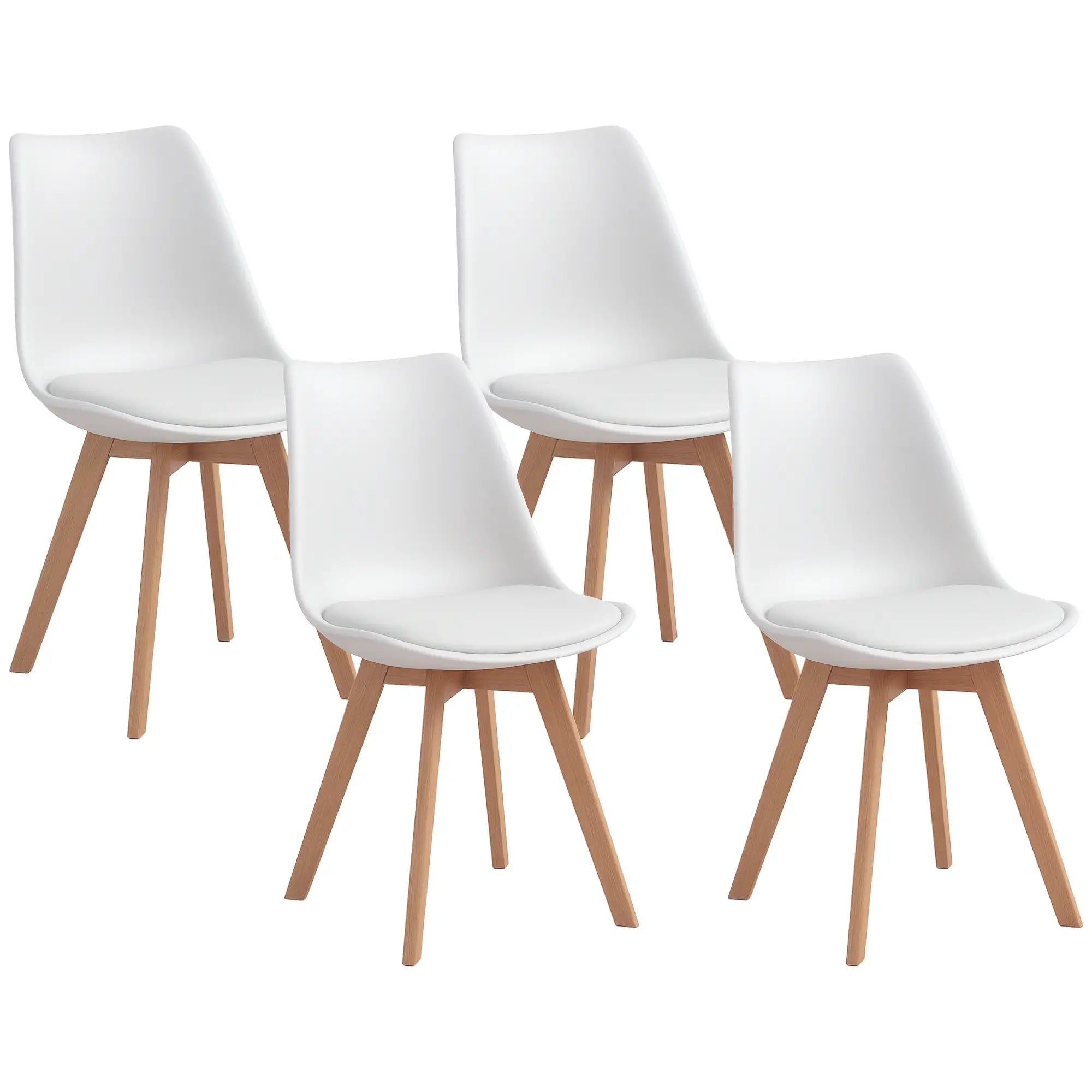 Modern Dining Table Chairs Set of 4, Rubber Wood, PU Leather Cushion Bar Sets at Gallery Canada
